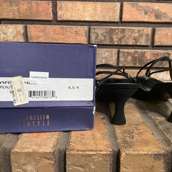 Stuart Weitzman *Gloambiance *Satin *crystal sling back *kitten heel *SZ 9.5 - Picture 5 of 6